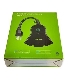BN-Link Smart WiFi Black Outdoor Outlet works with google assistant and Alexa